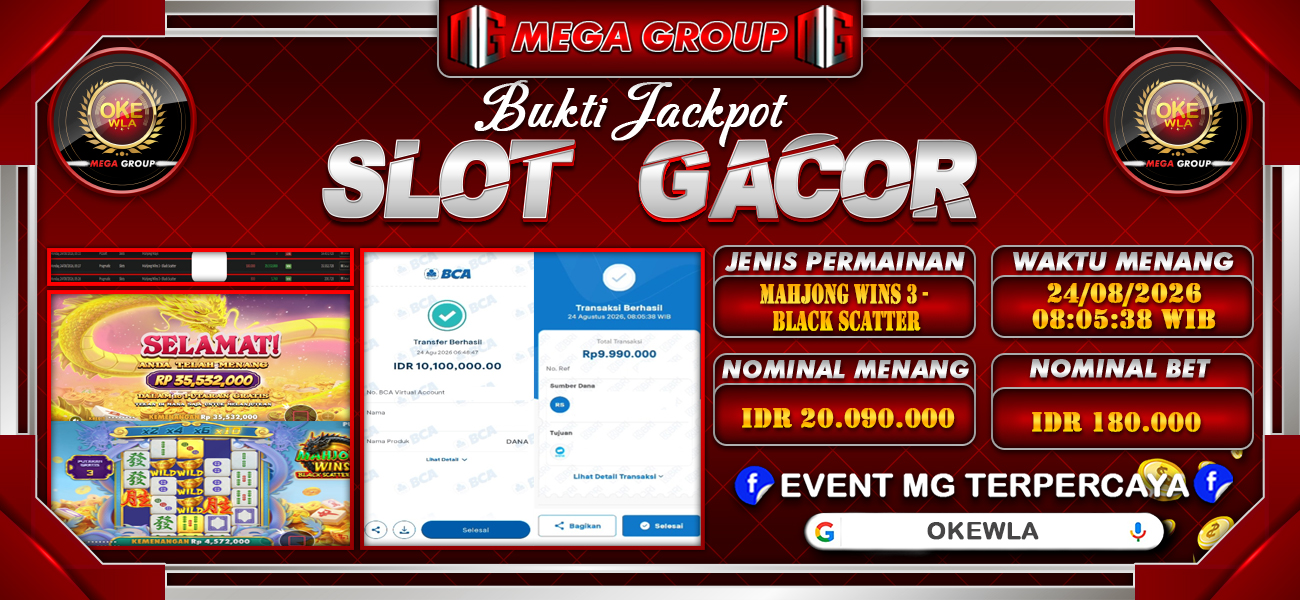 Bukti JP situs Okewla hari Senin, 24 Agustus 2026