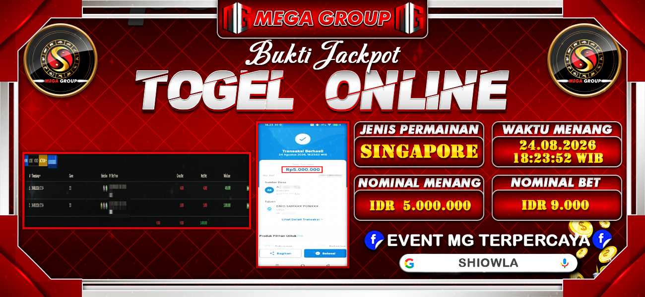 Bukti JP situs Shiowla hari Senin, 24 Agustus 2026