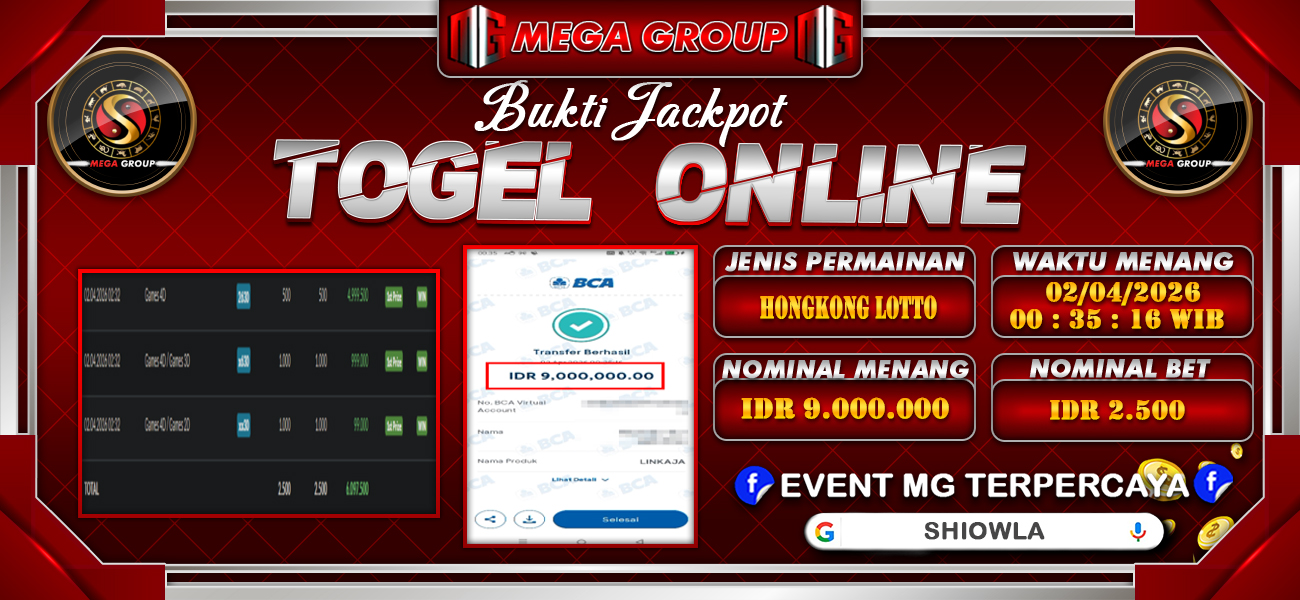 Bukti JP situs Shiowla hari Kamis, 02 April 2026