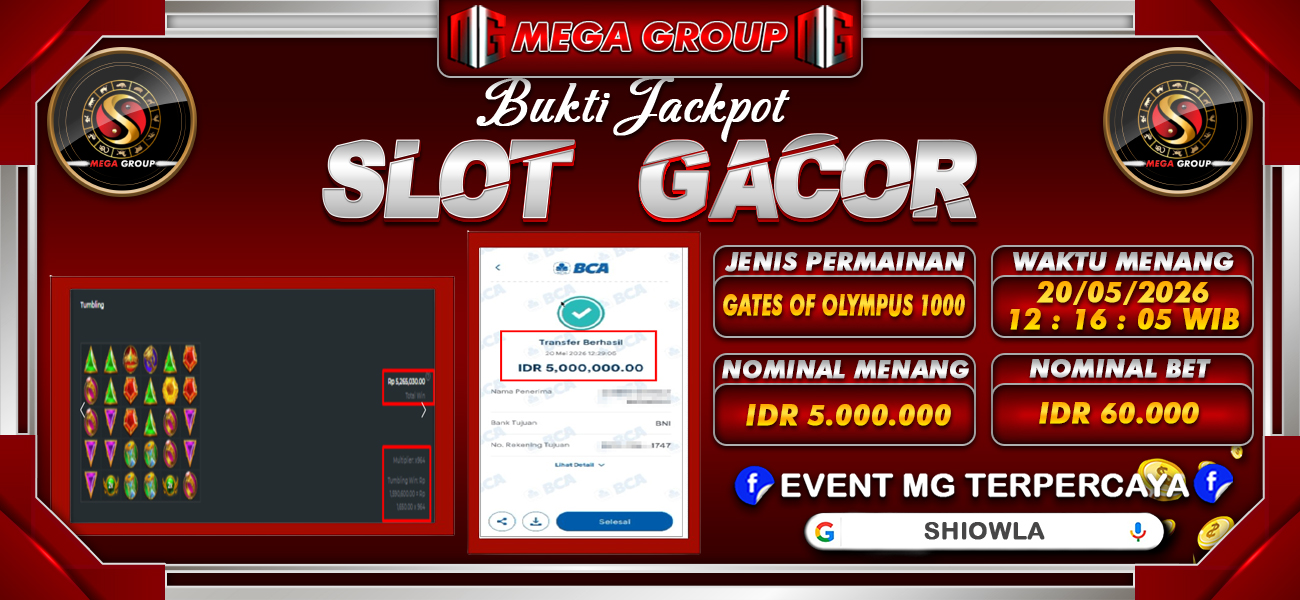 Bukti JP situs Shiowla hari Rabu, 20 Mei 2026