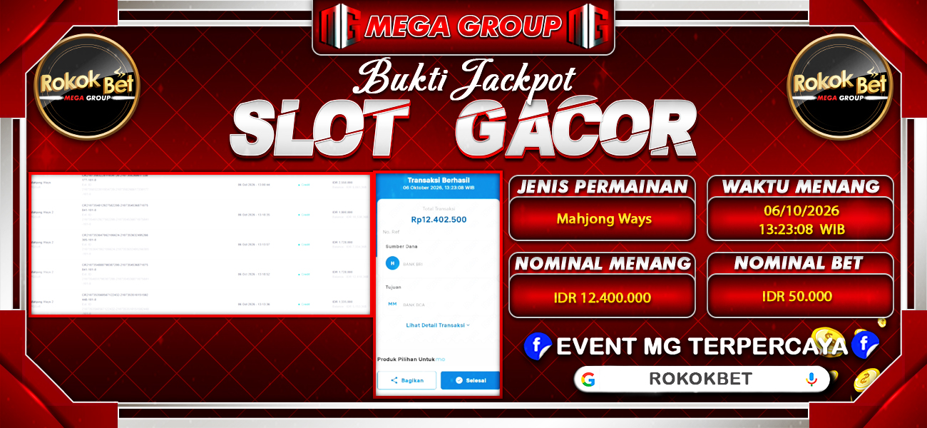 Bukti JP situs Rokokbet hari Selasa, 06 Oktober 2026