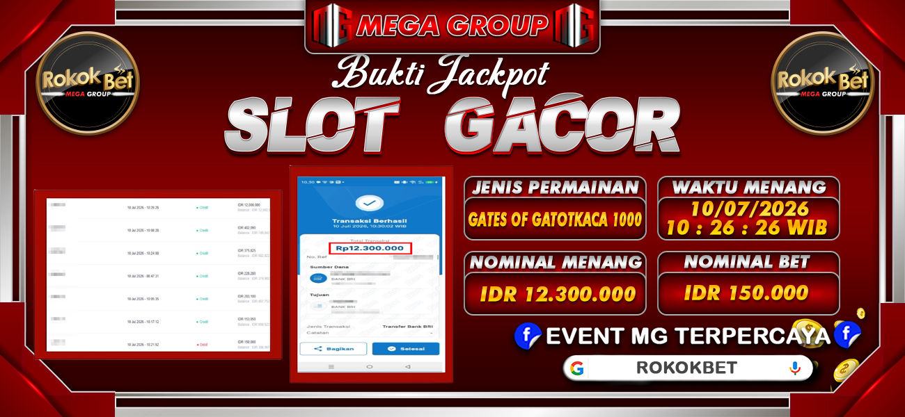 Bukti JP situs Rokokbet hari Jumat, 10 Juli 2026
