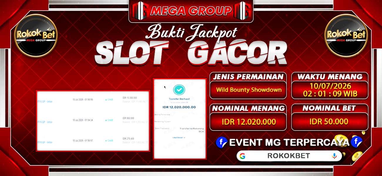 Bukti JP situs Rokokbet hari Jumat, 10 Juli 2026