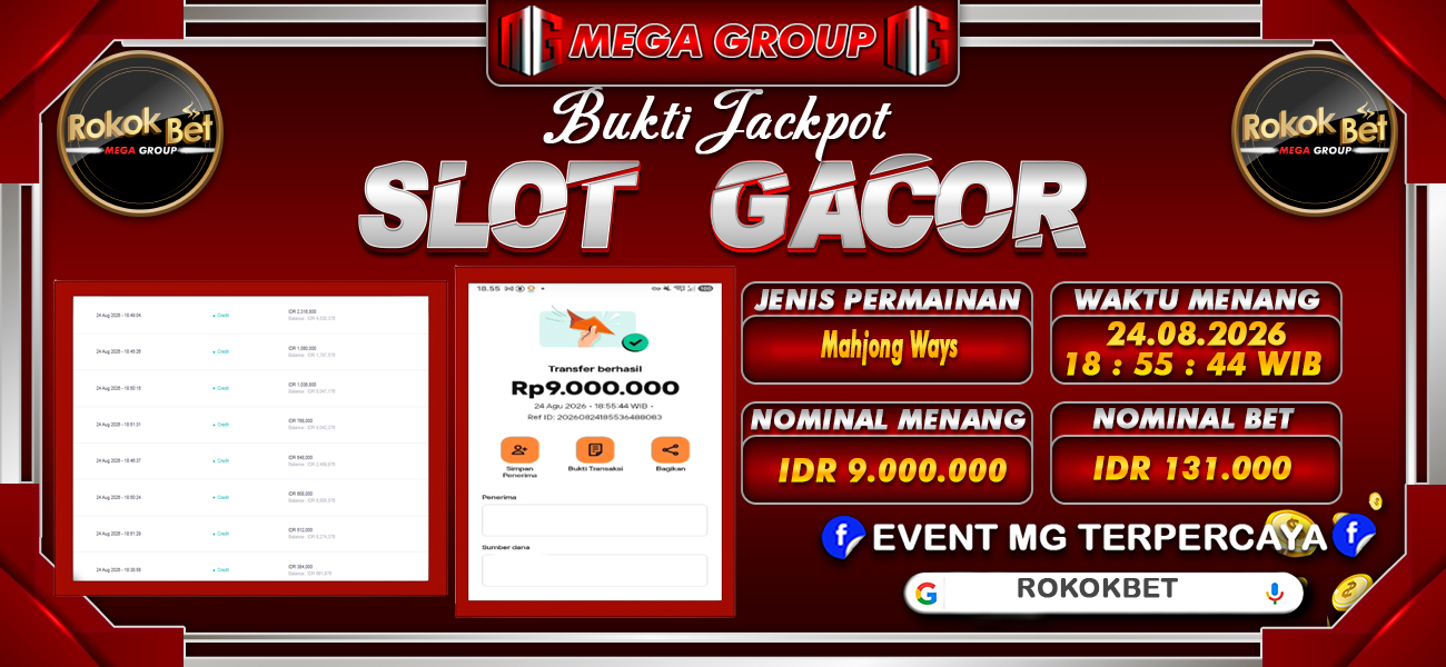 Bukti JP situs Rokokbet hari Senin, 24 Agustus 2026