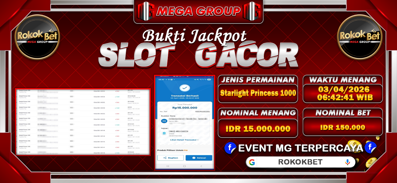Bukti JP situs Rokokbet hari Jumat, 03 April 2026