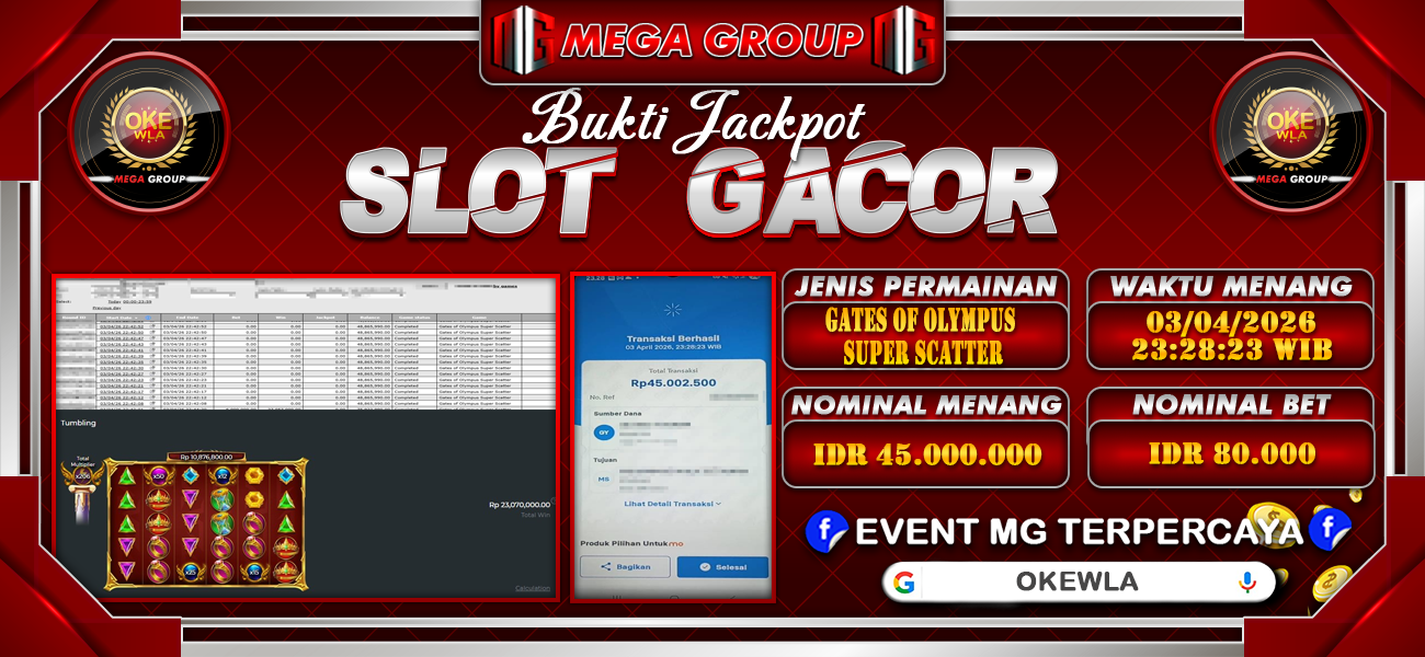 Bukti JP situs Okewla hari Jumat, 03 April 2026