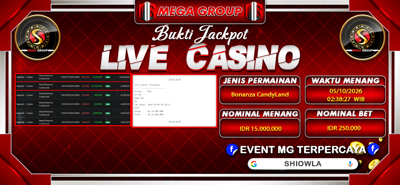 Bukti JP situs Shiowla hari Senin, 05 Oktober 2026