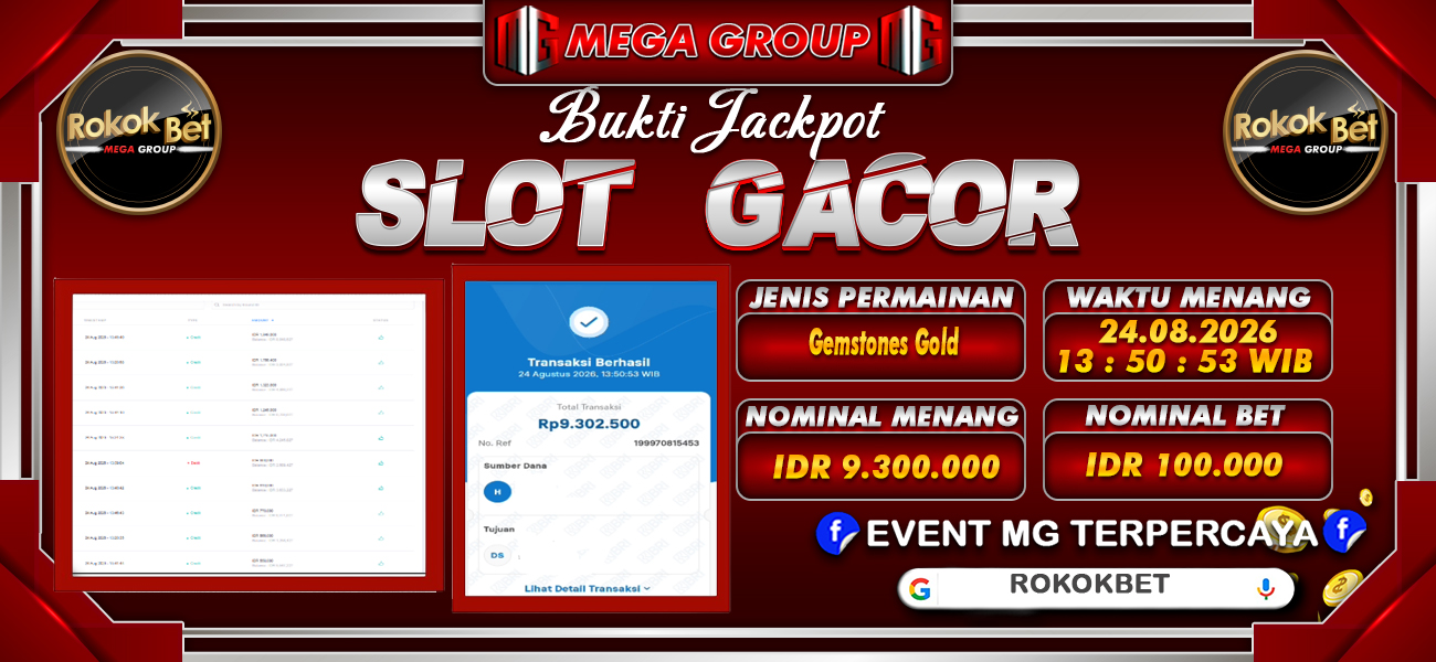 Bukti JP situs Rokokbet hari Senin, 24 Agustus 2026